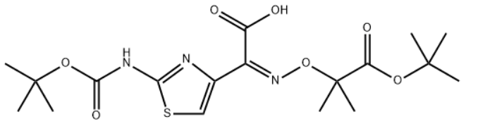 (Z)-2-(((1-(tert-butoxy)-2-methyl-1-oxopropan-2-yl)oxy)imino)-2-(2-((tert-butoxycarbonyl)amino)thiazol-4-yl)aceticacid